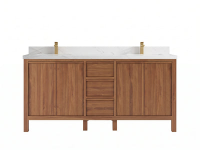 Elizabeth Teak Wood 72 in. W x 22 in. D Double Sink Bathroom Vanity