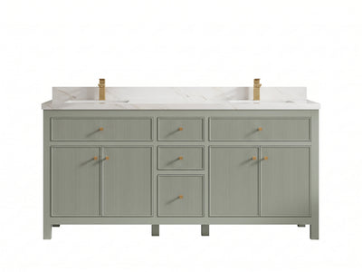 Sonoma 72 in W x 22 in D Free Standing Reeded Double Sink Bathroom Vanity