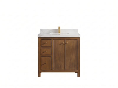 Chicago Teak 36 in. W x 22 in. D Center Sink Bathroom Vanity
