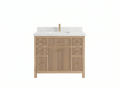 Sonoma Reeded Teak Wood 42 in. W x 22 in. D Single Sink Bathroom Vanity