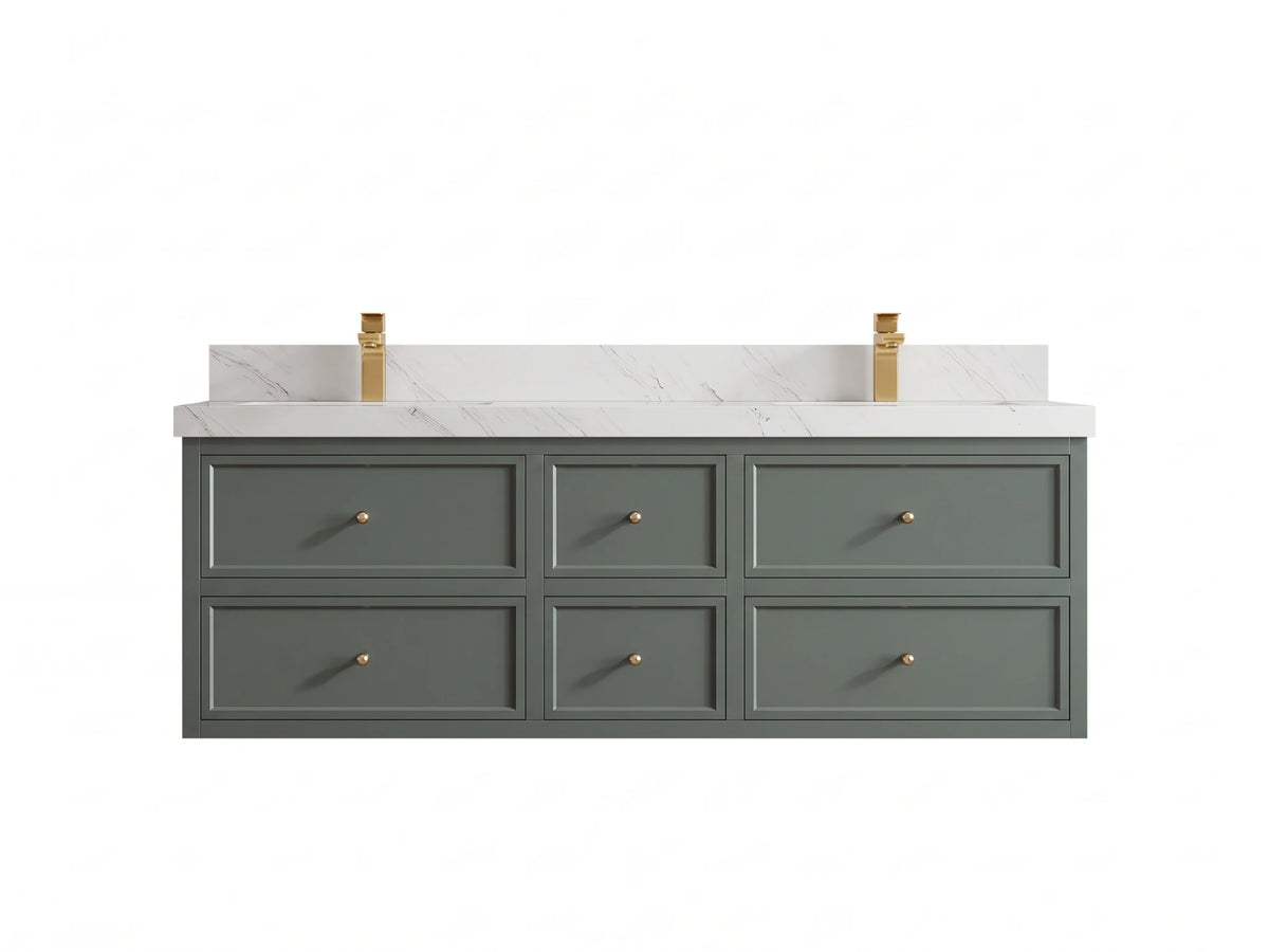 Roswell Floating 60 in. W x 22 in. D Double Sink Bathroom Vanity