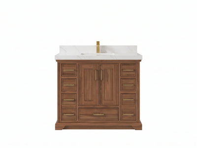 Charlotte Teak Wood 42 in. W x 22 in. D Single Sink Bathroom Vanity