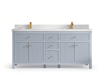 Sonoma 72 in W x 22 in D Free Standing Reeded Double Sink Bathroom Vanity