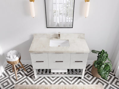 Catalina 48 in W x 22 in D Free Standing Reeded Single Sink Bathroom Vanity