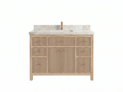 Sonoma Reeded Teak Wood 48 in. W x 22 in. D Single Sink Bathroom Vanity