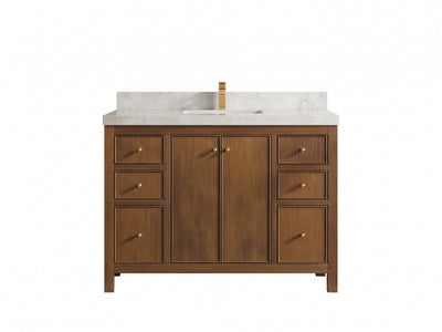 Chicago Teak 48 in. W x 22 in. D Single Sink Bathroom Vanity