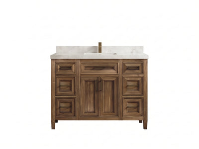 Santa Monica Teak Wood 48 in. W x 22 in. D Single Sink Bathroom Vanity