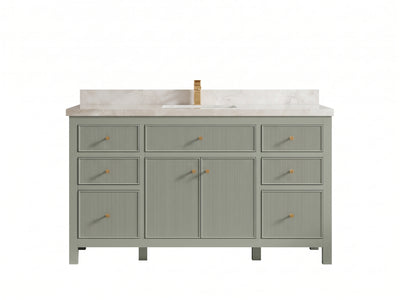 Sonoma 60 in W x 22 in D Free Standing Reeded Single Sink Bathroom Vanity