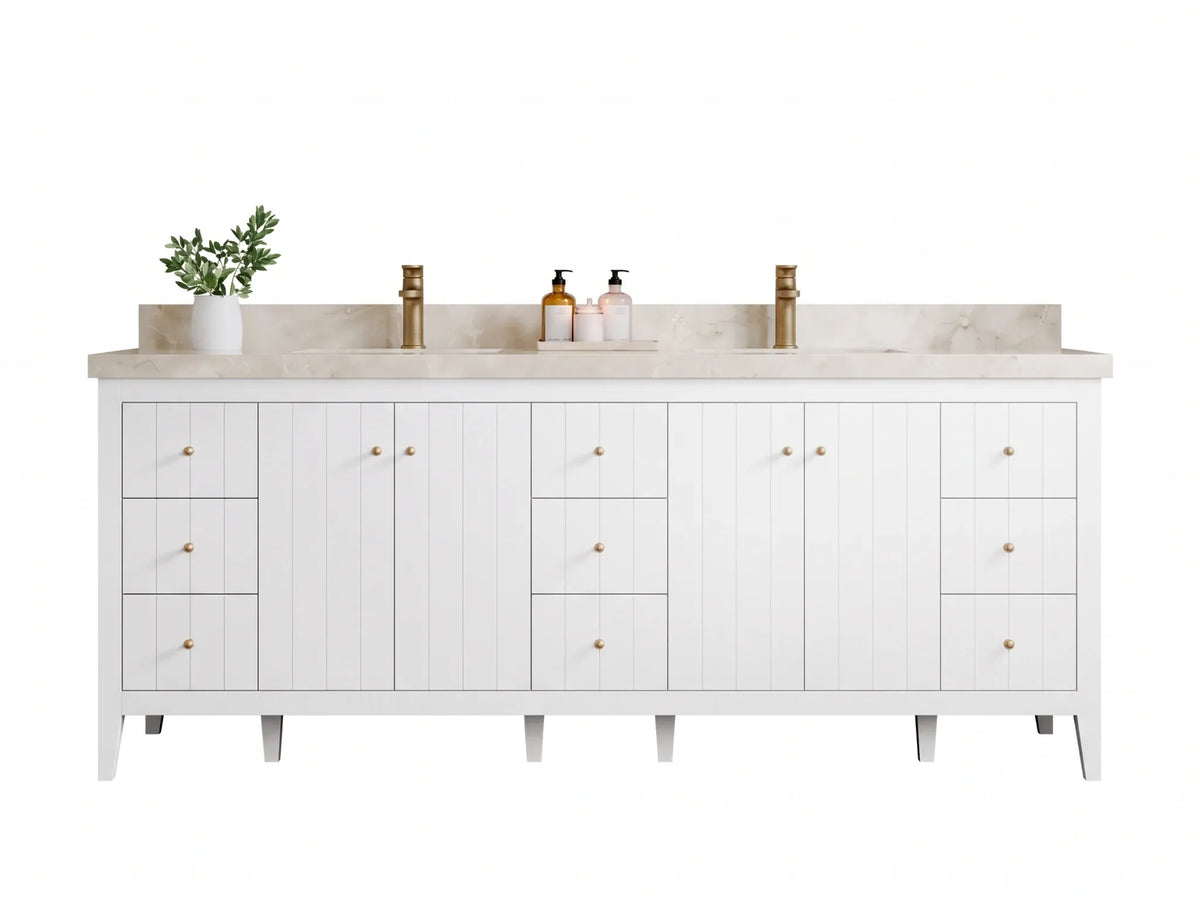 Atlanta 84 in. W x 22 in. D Double Sink Bathroom Vanity