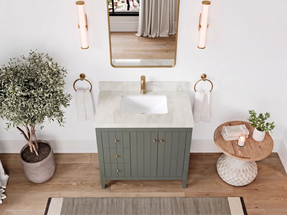 Atlanta 36 in. W x 22 in. D Center Sink Bathroom Vanity for Modern Elegant Bathrooms