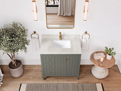 Atlanta 36 in. W x 22 in. D Center Sink Bathroom Vanity for Modern Elegant Bathrooms