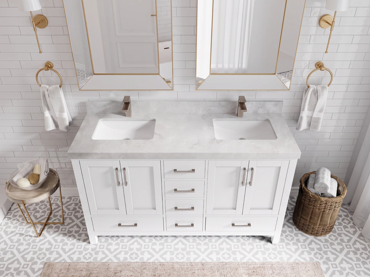 Malibu 60 in. W x 22 in. D Double Sink Bathroom Vanity