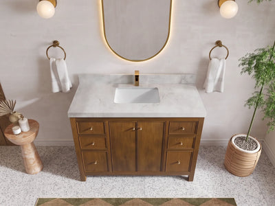Chicago Teak 48 in. W x 22 in. D Single Sink Bathroom Vanity