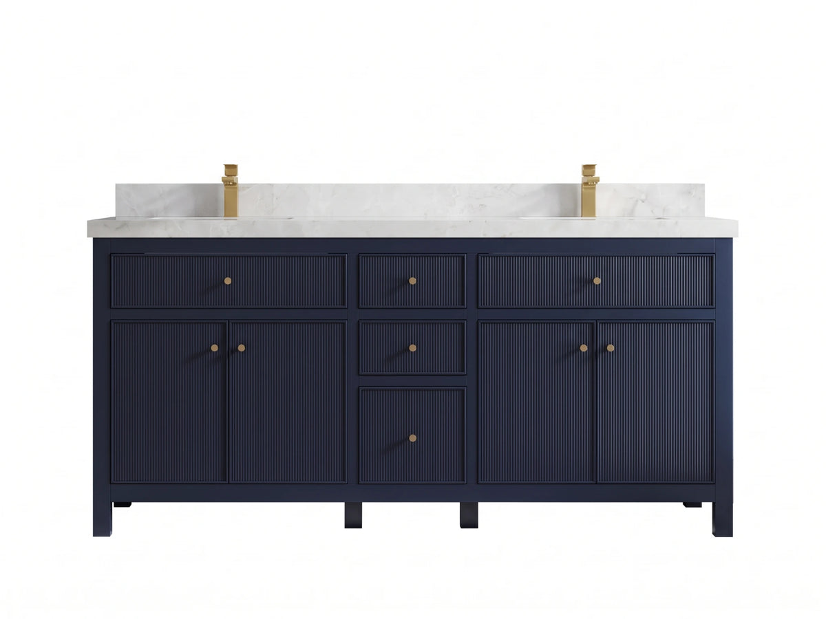 Sonoma 72 in W x 22 in D Free Standing Reeded Double Sink Bathroom Vanity