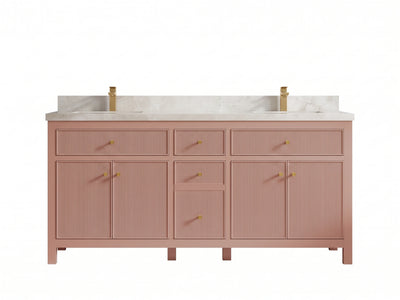 Sonoma 72 in W x 22 in D Free Standing Reeded Double Sink Bathroom Vanity