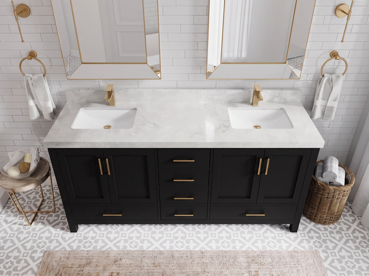Malibu 72 in. W x 22 in. D Double Sink Bathroom Vanity