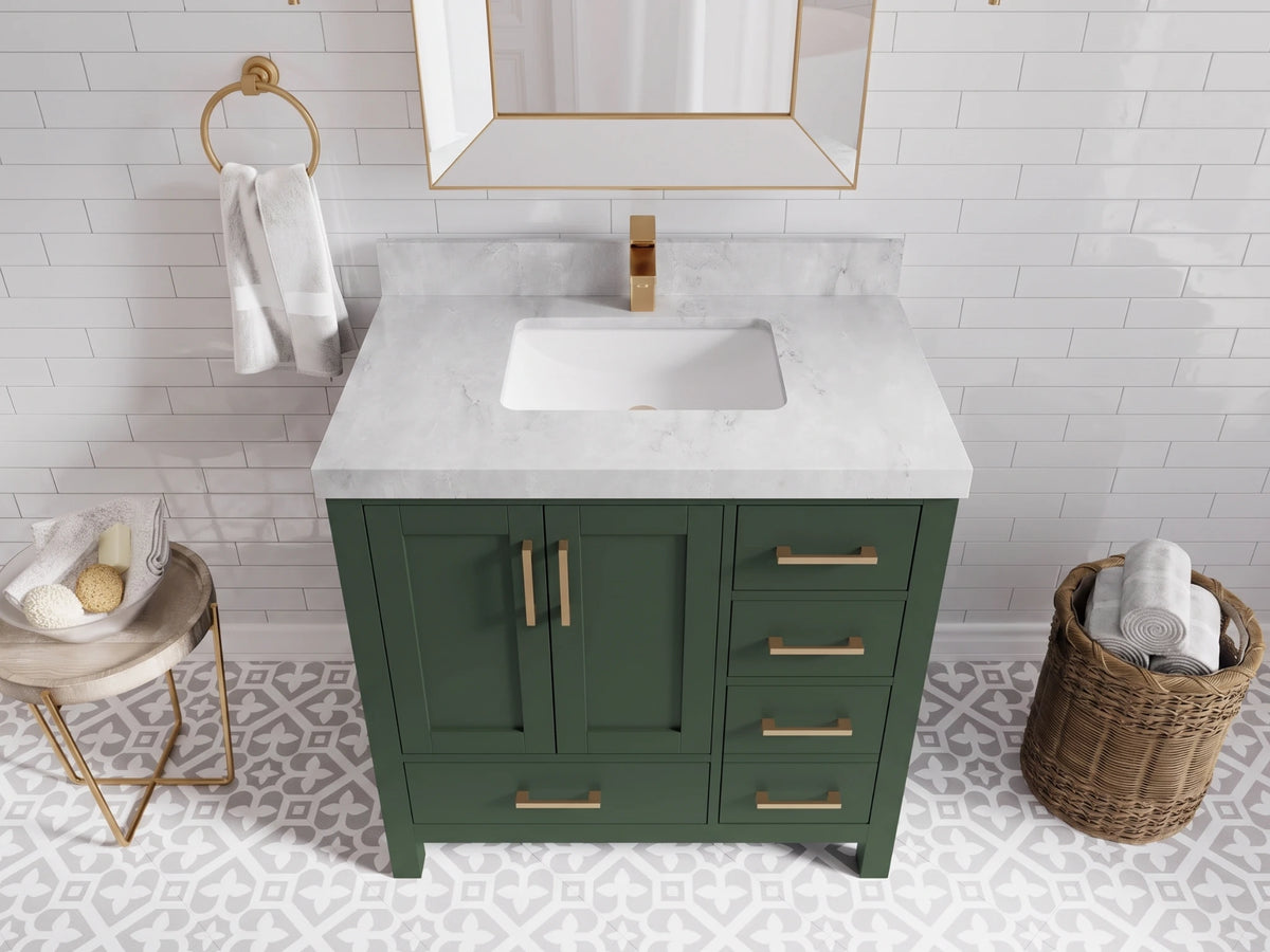 Malibu 36 in. W x 22 in. D Bathroom Vanity Center Sink