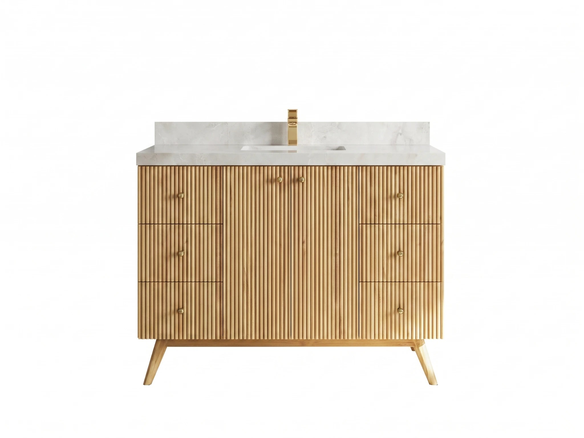 Pasadena Teak Wood 48 in. W x 22 in. D Single Sink Bathroom Vanity