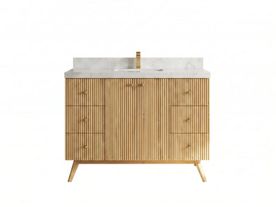 Pasadena Teak Wood 48 in. W x 22 in. D Single Sink Bathroom Vanity