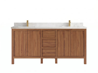 Elizabeth Teak Wood 72 in. W x 22 in. D Double Sink Bathroom Vanity
