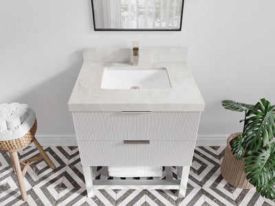 Catalina 30 in W x 22 in D Free Standing Reeded Single Sink Bathroom Vanity