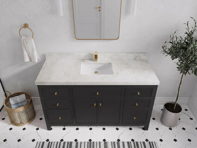 Sonoma 60 in W x 22 in D Free Standing Reeded Single Sink Bathroom Vanity