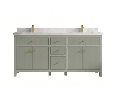 Sonoma 72 in W x 22 in D Free Standing Reeded Double Sink Bathroom Vanity
