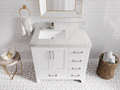 Malibu 36 in. W x 22 in. D Left Offset Sink Bathroom Vanity
