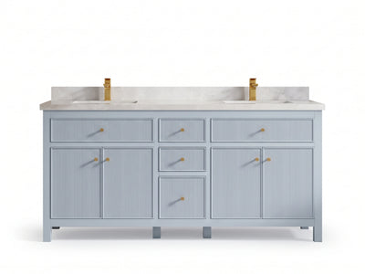 Sonoma 72 in W x 22 in D Free Standing Reeded Double Sink Bathroom Vanity