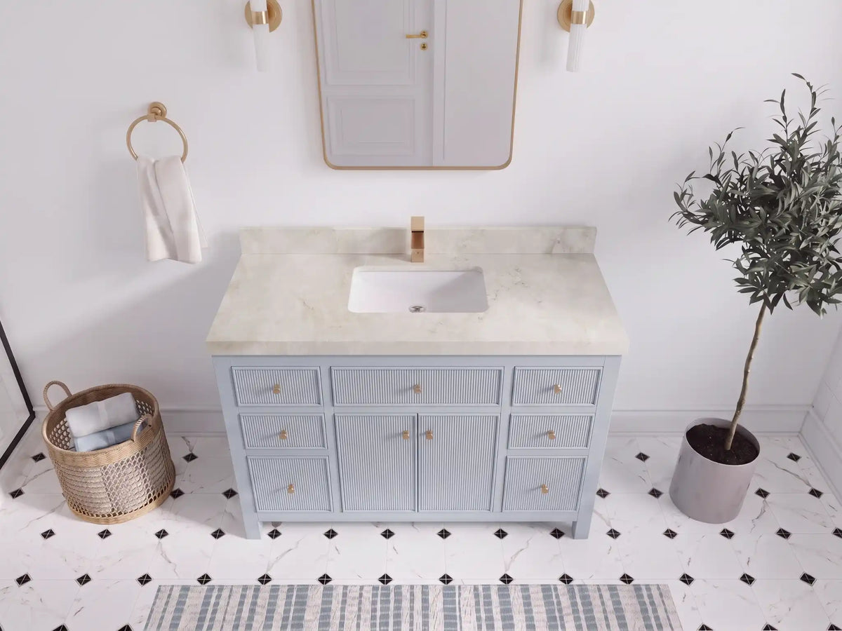 Sonoma 48 in W x 22 in D Free Standing Reeded Single Sink Bathroom Vanity