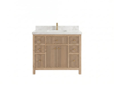 Sonoma Reeded Teak Wood 42 in. W x 22 in. D Single Sink Bathroom Vanity