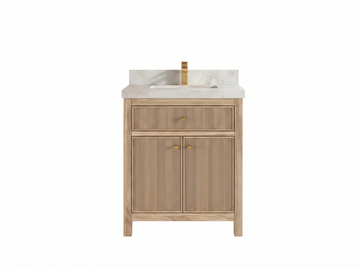 Sonoma Teak Wood 30 in. W x 22 in. D Single Sink Bathroom Vanity