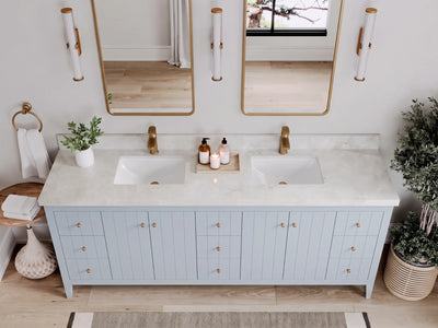 Atlanta 84 in. W x 22 in. D Double Sink Bathroom Vanity