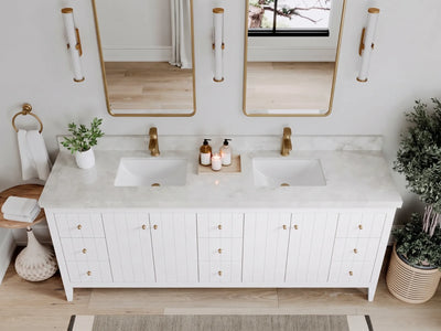 Atlanta 84 in. W x 22 in. D Double Sink Bathroom Vanity