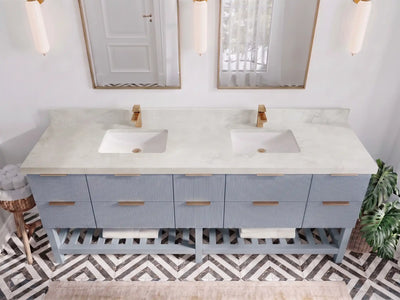 Catalina 84 in W x 22 in D Free Standing Reeded Double Sink Bathroom Vanity