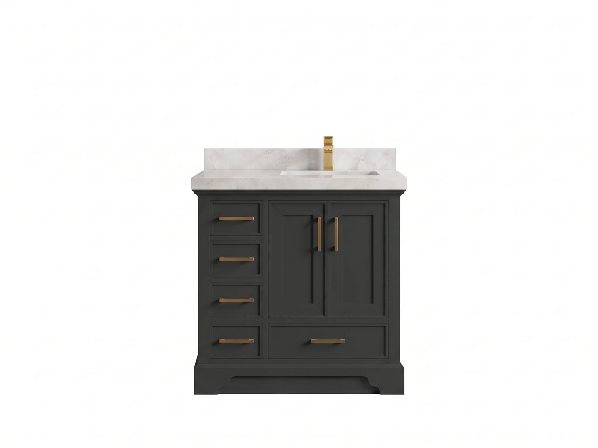 Charlotte 36 in. W x 22 in. D Right Offset Sink Bathroom Vanity
