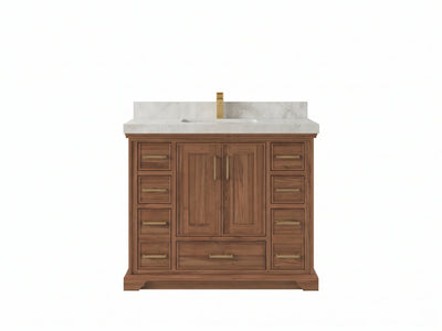 Charlotte Teak Wood 42 in. W x 22 in. D Single Sink Bathroom Vanity