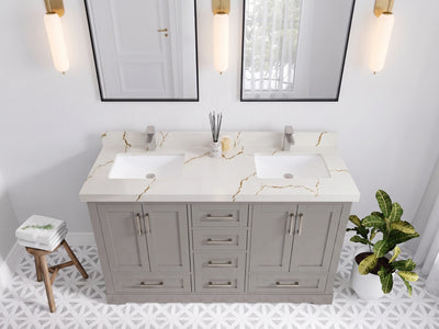 Boston 60 in. W x 22 in. D Double Sink Bathroom Vanity