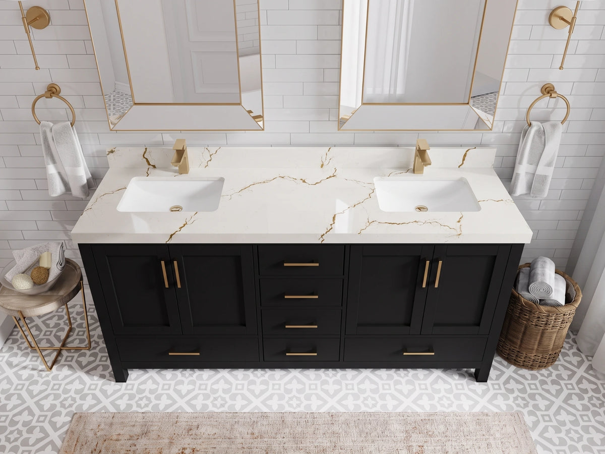 Malibu 72 in. W x 22 in. D Double Sink Bathroom Vanity