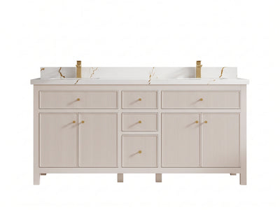 Sonoma 72 in W x 22 in D Free Standing Reeded Double Sink Bathroom Vanity