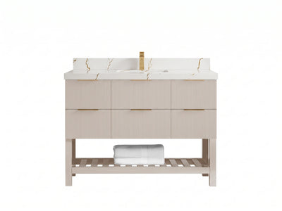 Catalina 48 in W x 22 in D Free Standing Reeded Single Sink Bathroom Vanity
