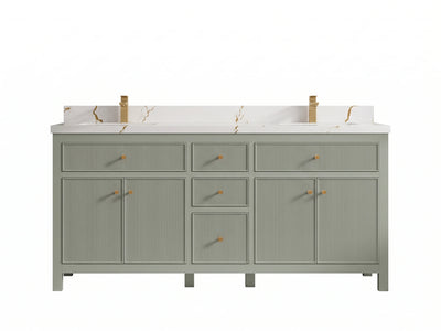 Sonoma 72 in W x 22 in D Free Standing Reeded Double Sink Bathroom Vanity