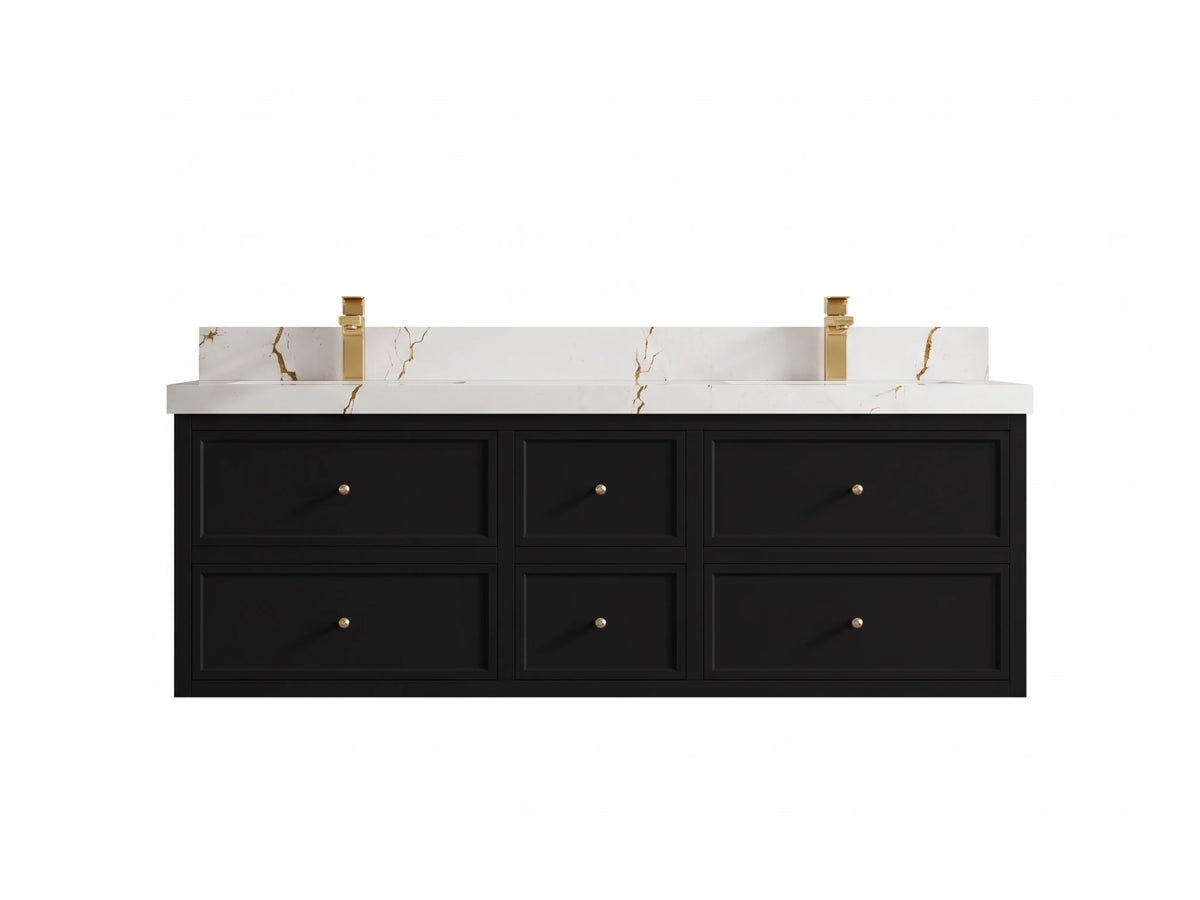 Roswell Floating 60 in. W x 22 in. D Double Sink Bathroom Vanity