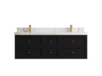 Roswell Floating 60 in. W x 22 in. D Double Sink Bathroom Vanity