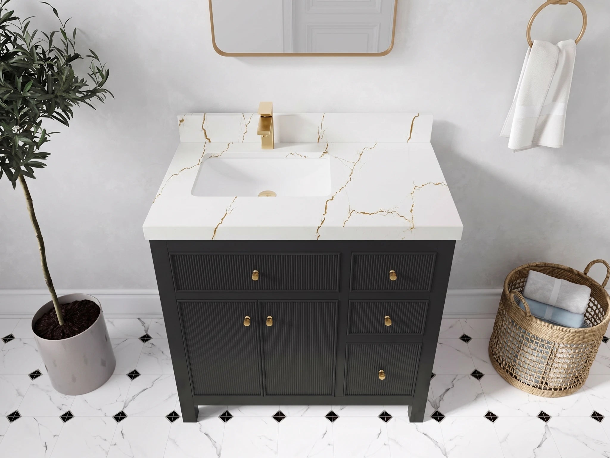 Sonoma 36 in. W x 22 in. D Left Offset Sink Bathroom Vanity