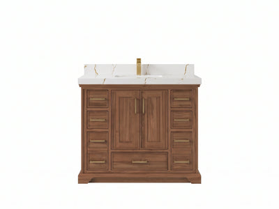 Charlotte Teak Wood 42 in. W x 22 in. D Single Sink Bathroom Vanity