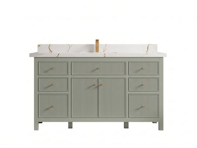 Sonoma 60 in W x 22 in D Free Standing Reeded Single Sink Bathroom Vanity