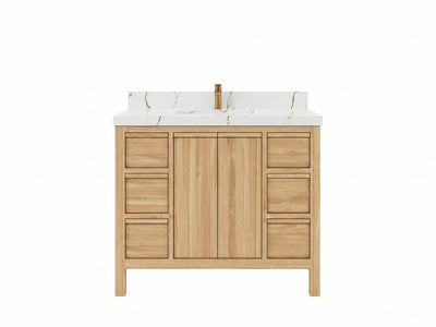 Elizabeth Teak Wood 42 in. W x 22 in. D Single Sink Bathroom Vanity