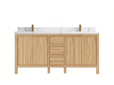 Elizabeth Teak Wood 72 in. W x 22 in. D Double Sink Bathroom Vanity