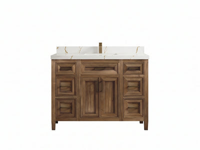 Santa Monica Teak Wood 48 in. W x 22 in. D Single Sink Bathroom Vanity